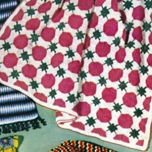 Vintage Crochet Pattern Afghan Plaid Mardi Gras