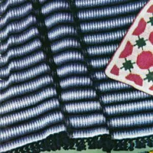 Vintage Crochet Pattern Afghan Plaid Shaded Stripes