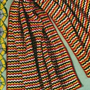Vintage Crochet Pattern Afghan Plaid Navajo