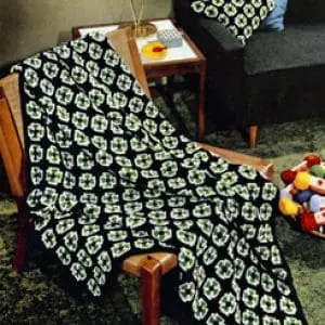Vintage Crochet Pattern Afghan Plaid Maltese