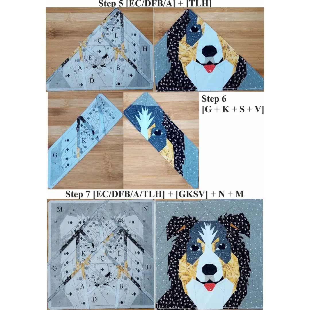 Australian shepherd quilt block patterns 4 versions 4 Australian shepherd quilt block patterns 4 versions - Image 4