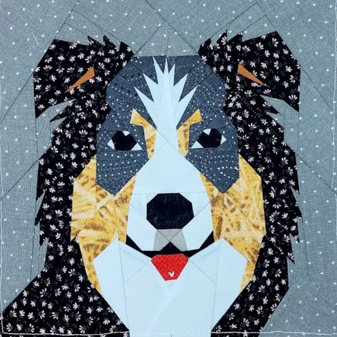 Australian shepherd quilt block patterns 4 versions 5 Australian shepherd quilt
