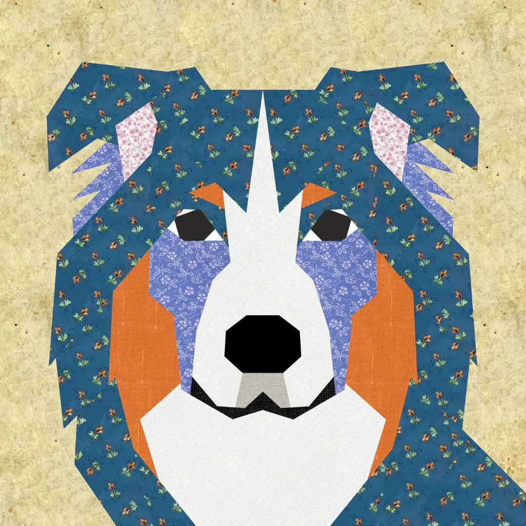 Australian shepherd quilt block patterns 4 versions 9 Australian shepherd quilt