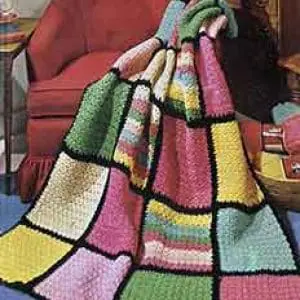 Vintage Crochet Pattern Afghan Plaid