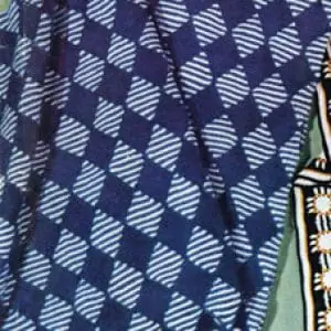 Vintage Crochet Pattern Afghan Plaid Blue Diamond