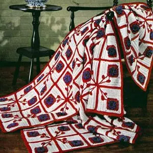 Vintage Crochet Pattern Afghan Plaid Pennsylvania Dutch