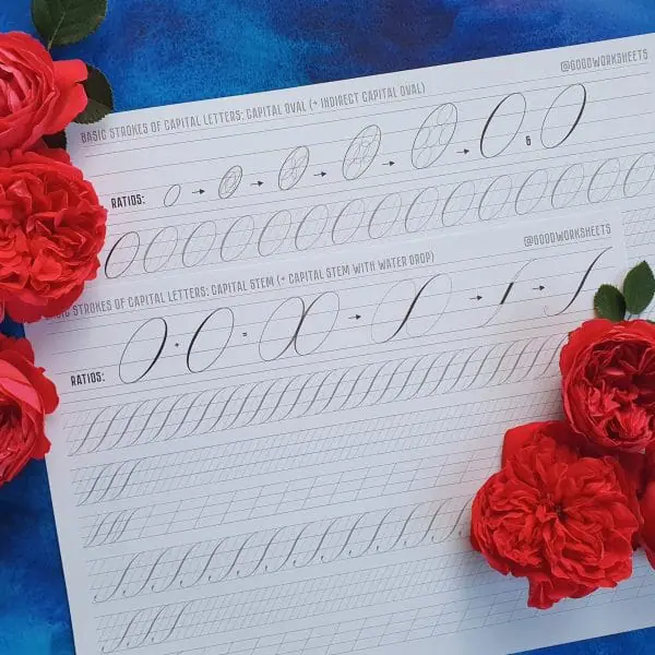 Copperplate calligraphy style 2.0 Capital letters Printable PDF ...