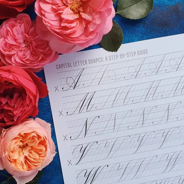 Copperplate calligraphy style 2.0 Capital letters Printable PDF ...