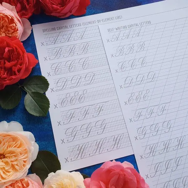 Copperplate calligraphy style 2.0 Capital letters Printable PDF ...