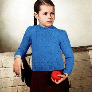 Children sweater knitting pattern, pullover vintage, 6-8 year old