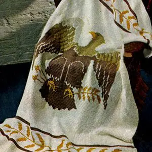 Vintage Crochet Pattern Afghan Plaid The Eagle