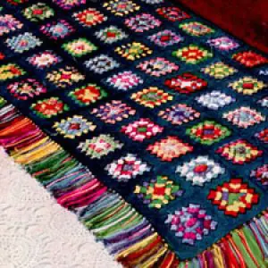 Vintage Crochet Pattern Afghan Plaid Granny