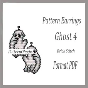Ghost 4 Earrings pattern Ghost bead pattern Halloween bead pattern Halloween earrings pattern Beading Olegirabeadpatterns