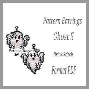 Ghost 5 Earrings pattern Ghost bead pattern Halloween bead pattern Halloween earrings pattern Beading Olegirabeadpatterns