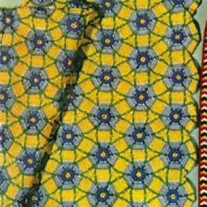 Vintage Crochet Pattern Afghan Plaid Lazy Daisy