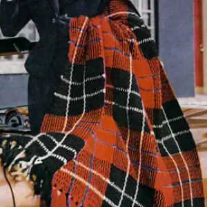 Vintage Crochet Pattern Afghan Plaid Ramsay Tartan