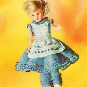 Clothing Alice for doll, crochet vintage pattern pdf, dress easy