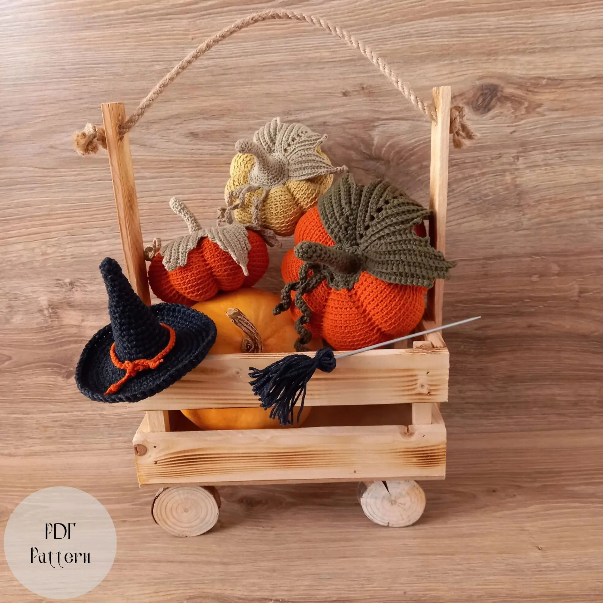 Pumpkin crochet pattern in 2 sizes, Witch Hat, Halloween gift 3 Pumpkin crochet pattern in 2 sizes, Witch Hat, Halloween gift - Image 3