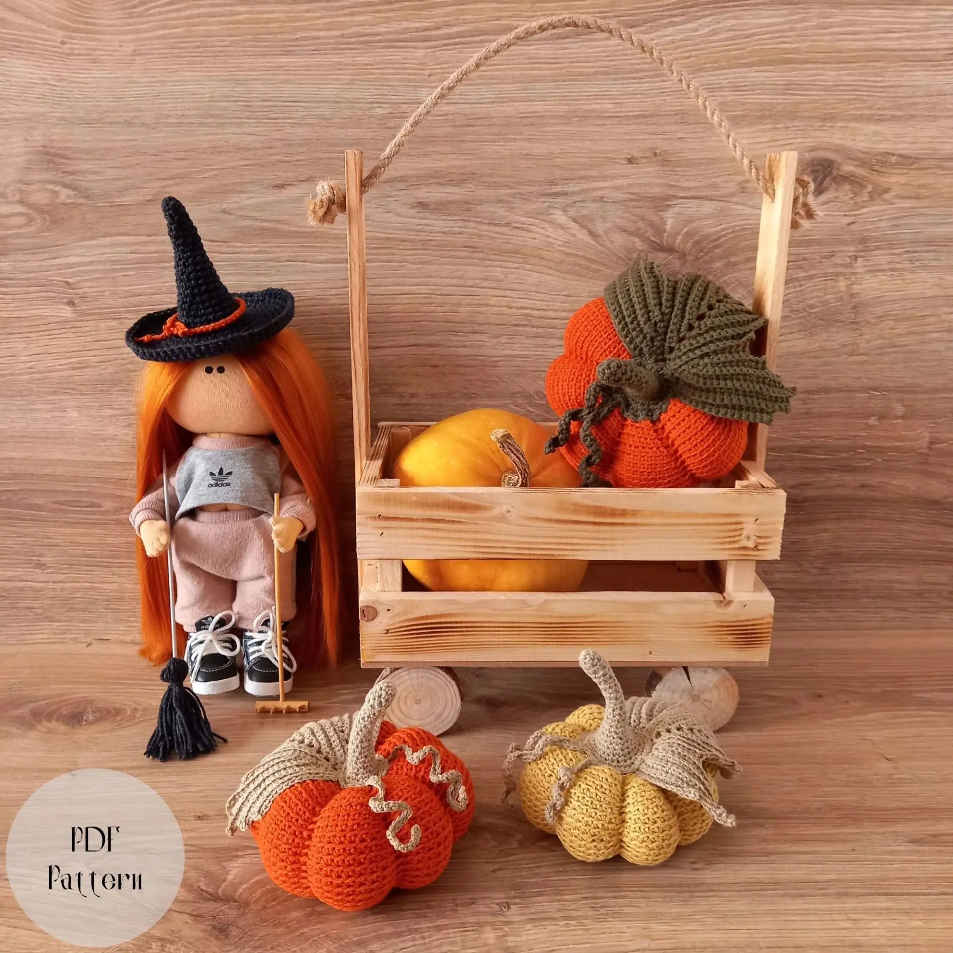 Pumpkin crochet pattern in 2 sizes, Witch Hat, Halloween gift 5 Pumpkin crochet pattern in 2 sizes, Witch Hat, Halloween gift - Image 5