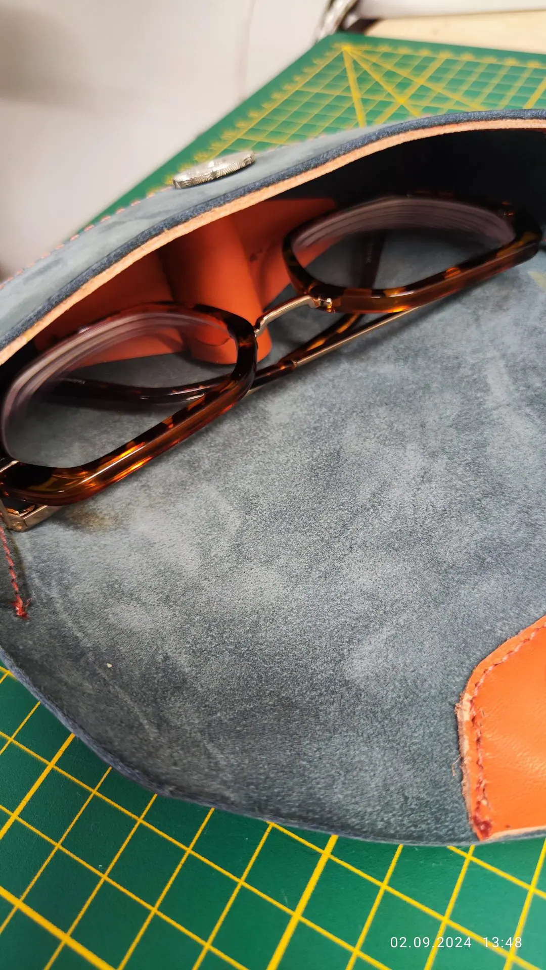 Genuine leather eyeglass case