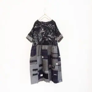 Boho Black denim Dress recycled jeans shirts