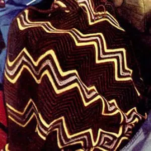 Vintage Crochet Pattern Afghan Plaid Chevron