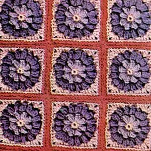 Vintage Crochet Pattern Afghan Plaid Wild Berries