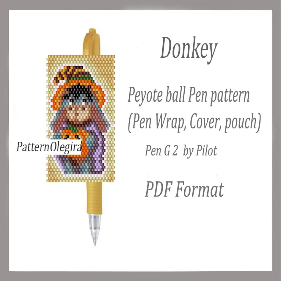 DONKEY bead pattern PDF file Bead pen wraps pilot G2