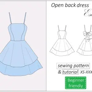 Crealandia - Handmade Marketplace 246 Tie back dress sewing pattern PDF Esther + detailed tutorial
