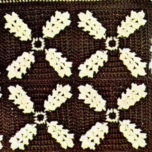 Vintage Crochet Pattern Afghan Plaid Golden Grain