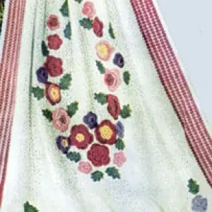 Vintage Crochet Pattern Afghan Plaid Victoriana Rose