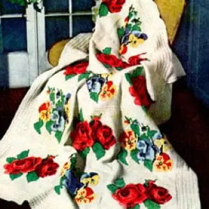 Vintage Crochet Pattern Afghan Plaid Victorian