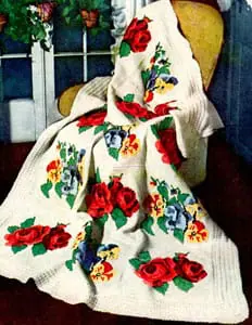 Vintage Crochet Pattern Afghan Plaid Victorian 1 Vintage Crochet Pattern Afghan Plaid Victorian