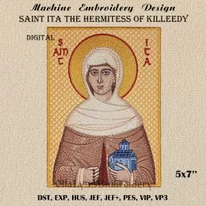 Saint Ita of Killeedy embroidery design