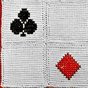 Vintage Crochet Pattern Afghan Plaid Queen of Hearts