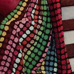 Vintage Crochet Pattern Afghan Plaid Flower