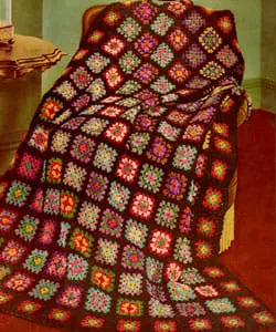 Vintage Crochet Pattern Afghan Plaid Granny 1 Vintage Crochet Pattern Afghan Plaid Granny