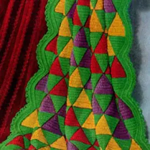 Vintage Crochet Pattern Afghan Plaid Harlequin