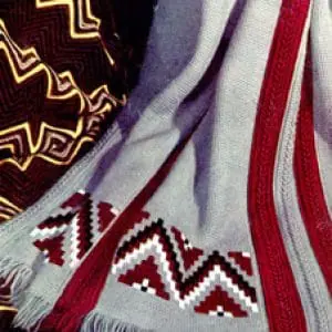 Vintage Crochet Pattern Afghan Plaid Indian Stripe