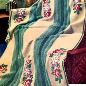 Vintage Crochet Pattern Afghan Plaid Marie Antoinette