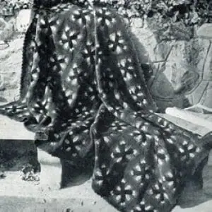 Vintage Crochet Pattern Afghan Plaid Autumn Glow