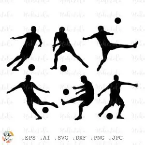 Football Player Svg Silhouette Cricut Stencil Templates Dxf