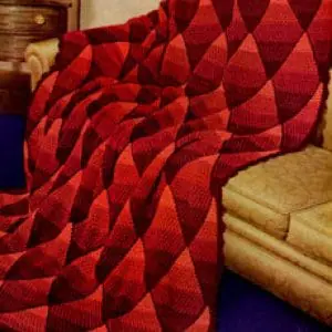 Vintage Crochet Pattern Afghan Plaid Shaded Diamond