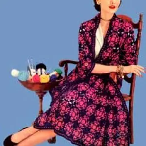 Vintage Crochet Pattern Afghan Plaid Persian Print
