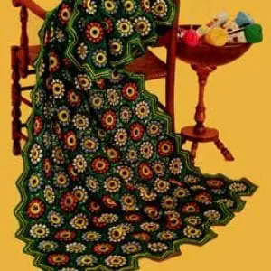 Vintage Crochet Pattern Afghan Plaid Colonial Charm
