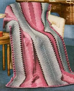 Vintage Crochet Pattern Afghan Plaid Empire