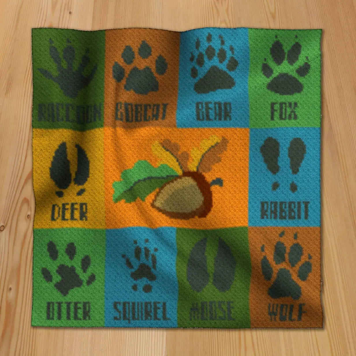 Forest animals traces c2c crochet blanket pattern 1 Forest animals traces
