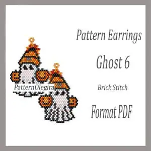 Ghost 6 Earrings pattern Ghost bead pattern Halloween bead pattern Halloween earrings pattern Beading Olegirabeadpatterns
