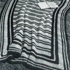 Vintage Crochet Pattern Afghan Plaid Puff Stitch