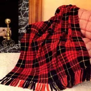 Vintage Crochet Pattern Afghan Plaid Highland Home